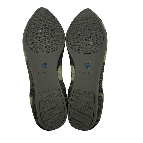 Rothy's The Point Olive Camo Knit Pointy Toe Ballet‎ Flats Womens Size 9 - Picture 9 of 9